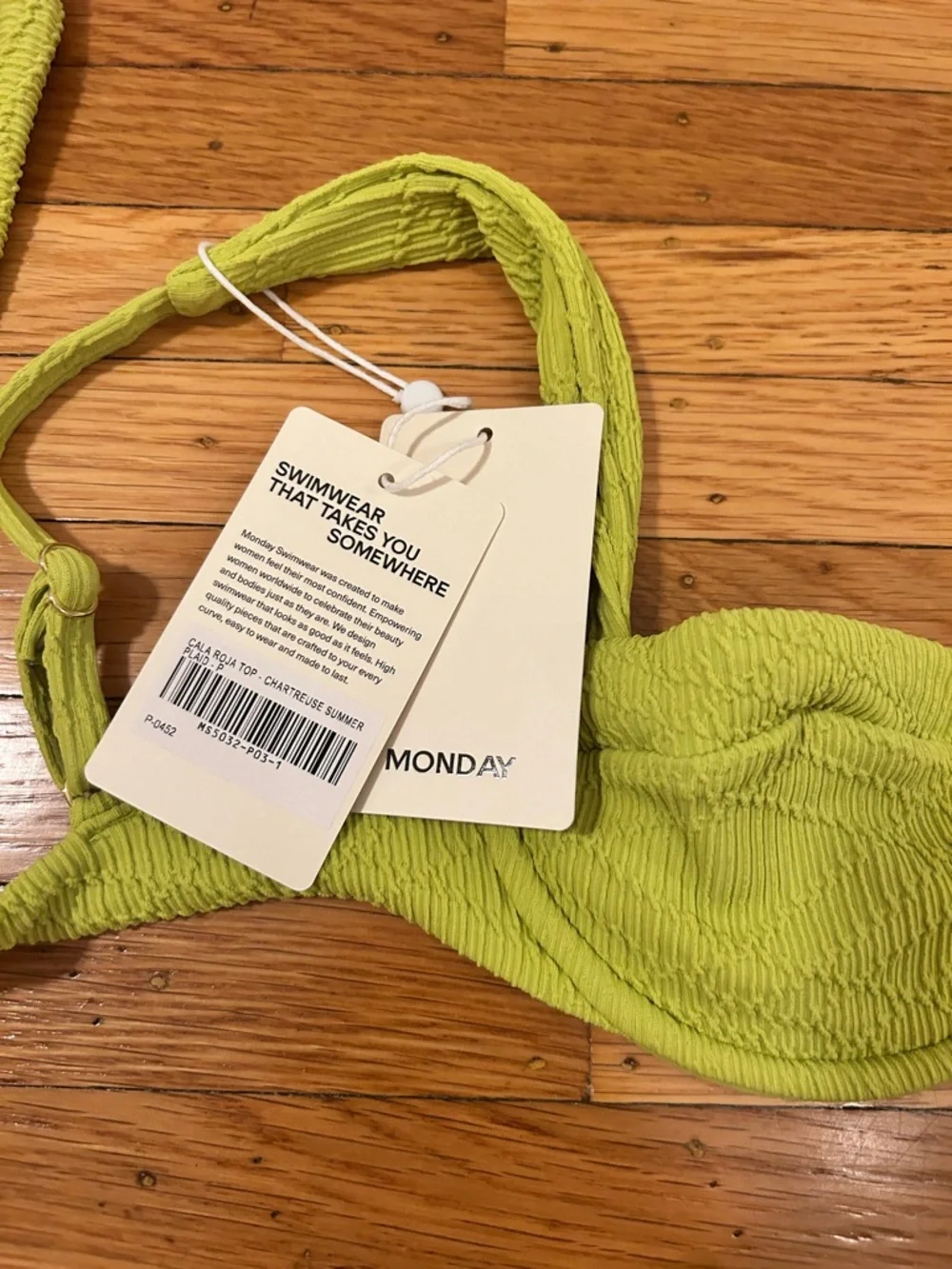 NWT Monday Swimwear Chartreuse- Cala Roja Top (P) & Tamarama Bottom (S)